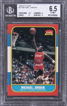 1986/87 Fleer #57 Michael Jordan Rookie Card – BGS EX-MT+ 6.5